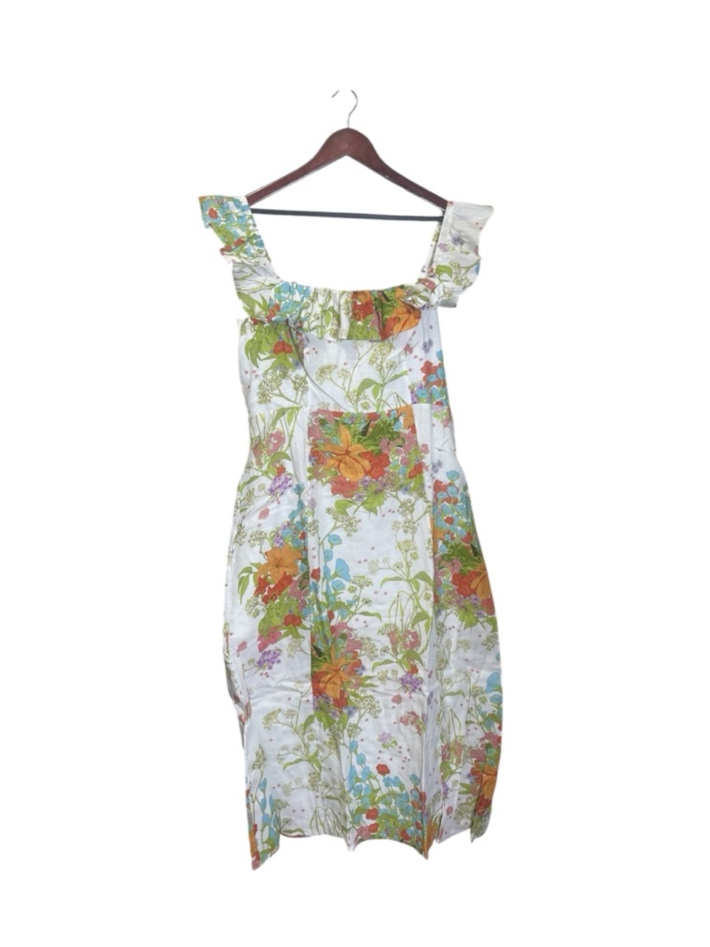 & Other Stories Blue Purple Linen Ruffle Graduation Derby Dress sz12 NWT - Picture 6 of 13